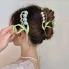 Dainty Floral Ceramic Hair Claw Clip for a Unique Style - hair accessory