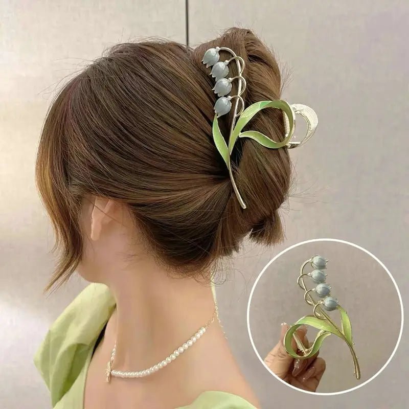 Dainty Floral Ceramic Hair Claw Clip for a Unique Style - Cosparty