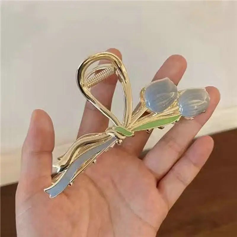 Dainty Floral Ceramic Hair Claw Clip for a Unique Style - Cosparty