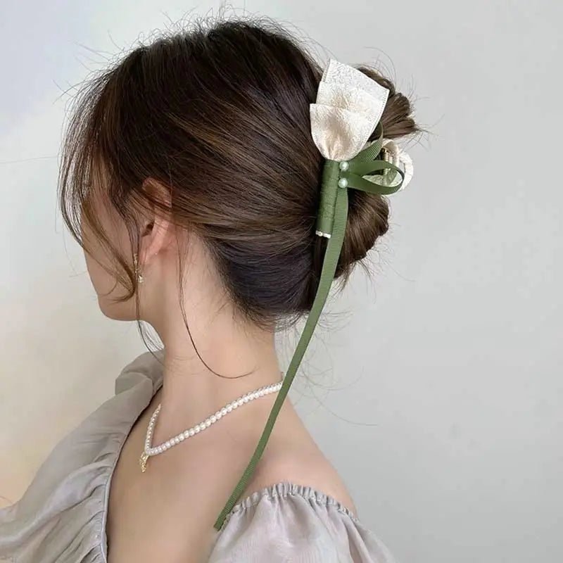 Dainty Floral Ceramic Hair Claw Clip for a Unique Style - Cosparty