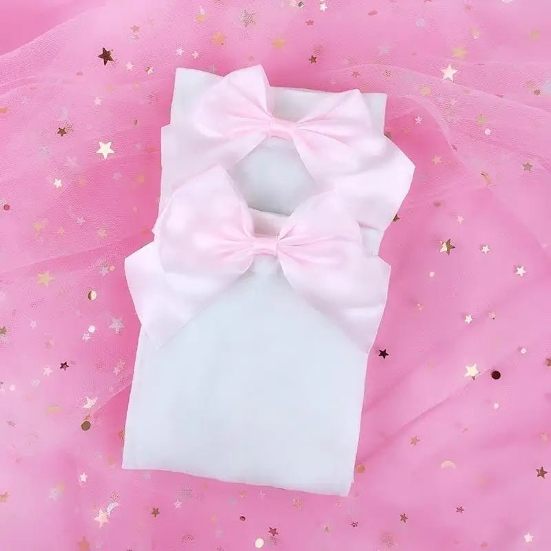 Dainty Vegan Garter Belt with Ruffled Tulle Lace and Pink Hearts - Cosparty