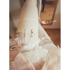 Dainty Vegan Garter Belt with Ruffled Tulle Lace and Pink Hearts - Cosparty