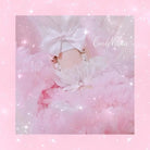 Dainty Vegan Garter Belt with Ruffled Tulle Lace and Pink Hearts - Cosparty