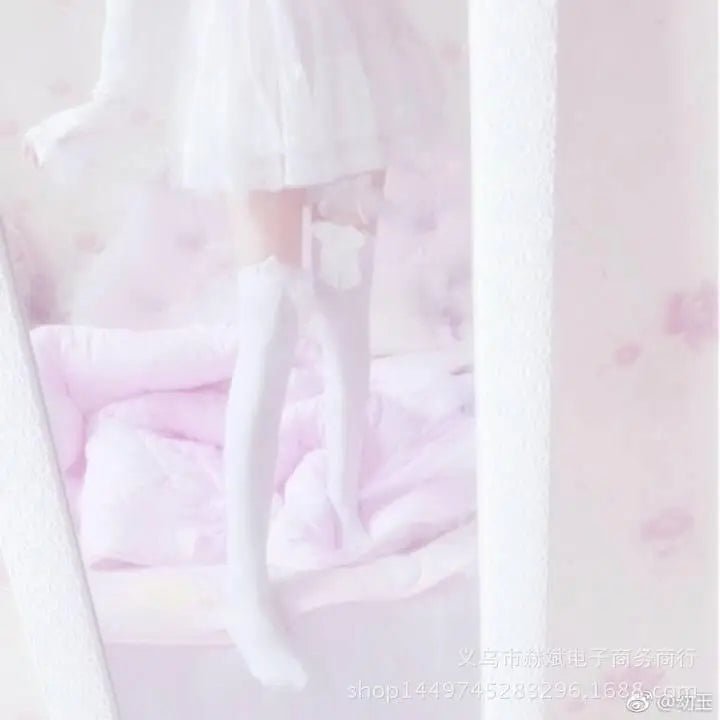 Dainty Vegan Garter Belt with Ruffled Tulle Lace and Pink Hearts - Cosparty