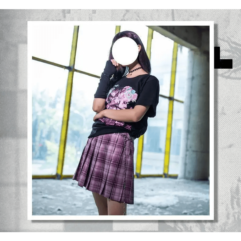 Dark Pastel Goth Oversized Menhera Inspired Tee in Sickly Sweet Style - Cosparty