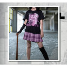 Dark Pastel Goth Oversized Menhera Inspired Tee in Sickly Sweet Style - Cosparty