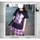 Dark Pastel Goth Oversized Menhera Inspired Tee in Sickly Sweet Style - Cosparty