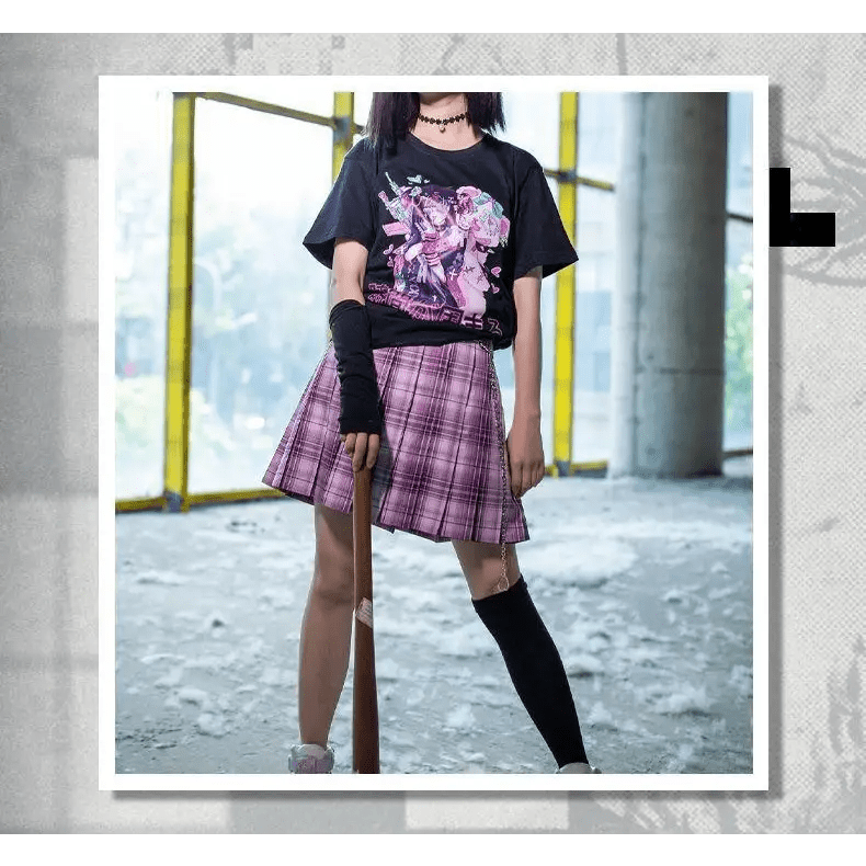Dark Pastel Goth Oversized Menhera Inspired Tee in Sickly Sweet Style - Cosparty