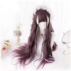 Dark Red Wavy Lolita Wig with Ombre Style and Soft Waves - Cosparty