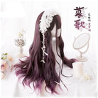 Dark Red Wavy Lolita Wig with Ombre Style and Soft Waves - Cosparty