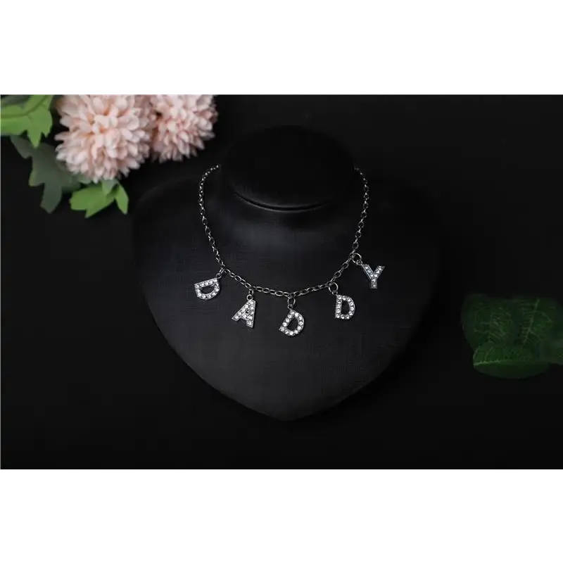 Dazzling Daddy Necklace with Sparkling Rhinestones - jewelry