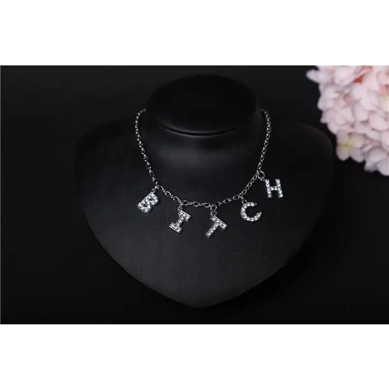 Dazzling Daddy Necklace with Sparkling Rhinestones - jewelry