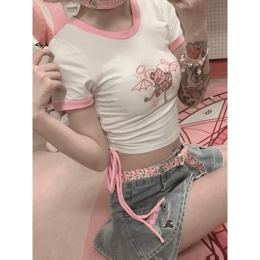 Devil Kitty Crop Top for Your Pastel Goth Wardrobe - Cosparty