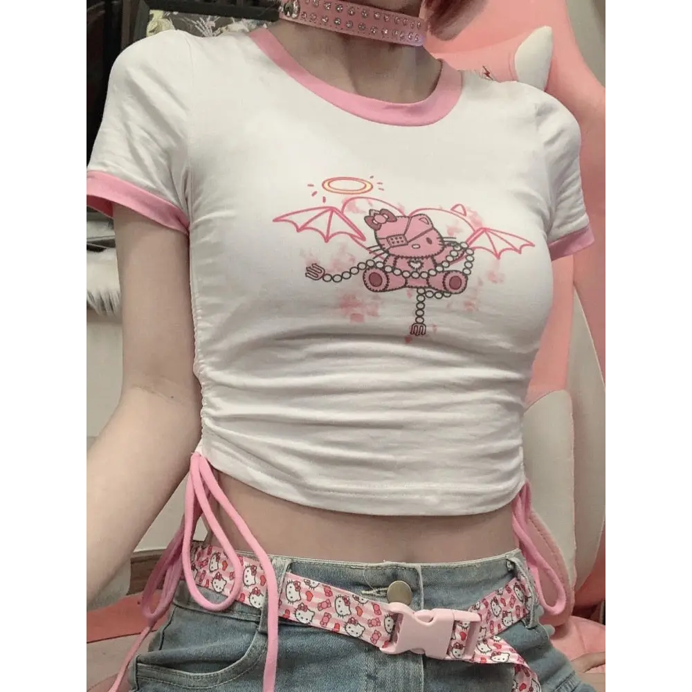 Devil Kitty Crop Top for Your Pastel Goth Wardrobe - shirt