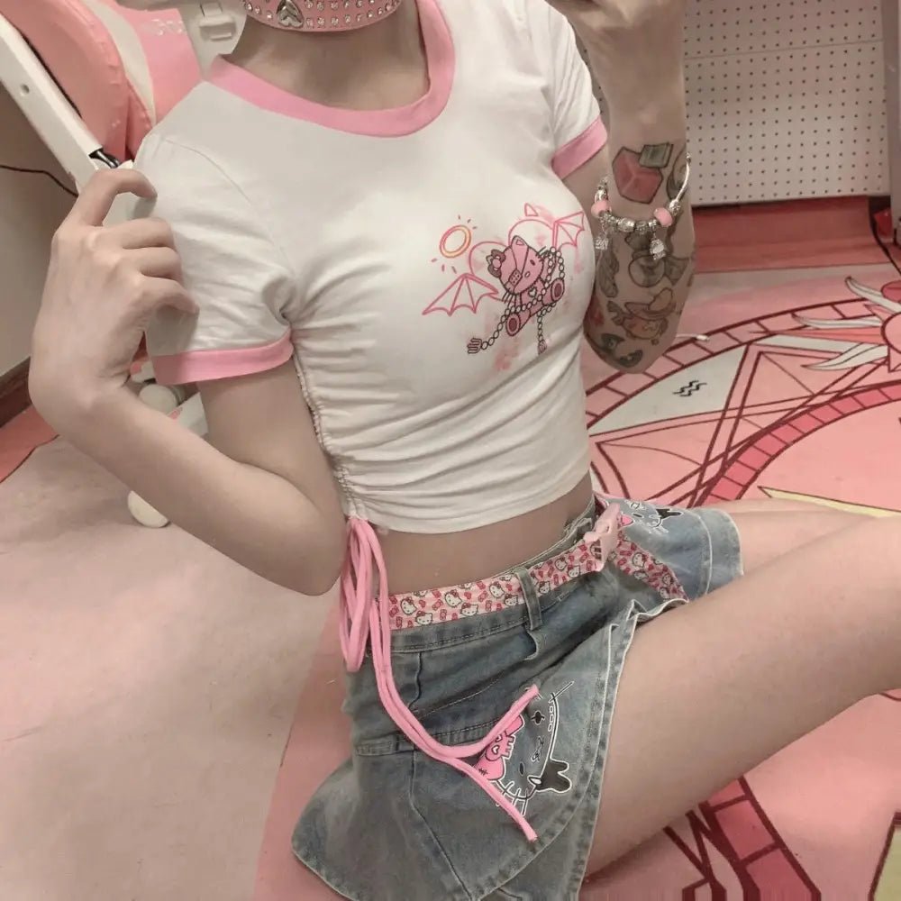 Devil Kitty Crop Top for Your Pastel Goth Wardrobe - Cosparty