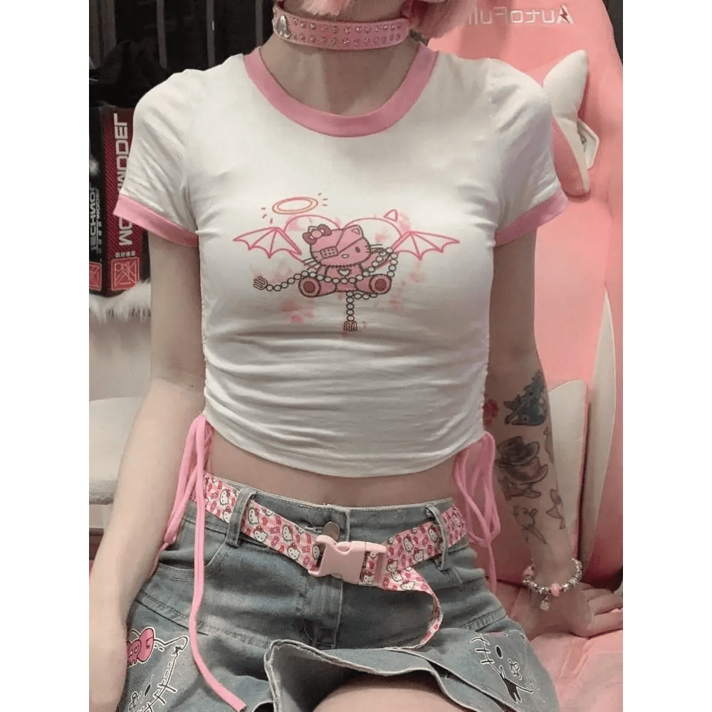 Devil Kitty Crop Top for Your Pastel Goth Wardrobe - Cosparty