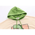 Dino-Green Japanese Inspired Hooded T-Shirt - shirt