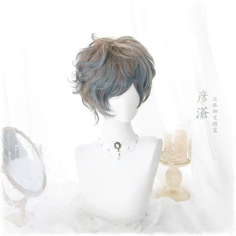 Dirty Blond Short Hair Lolita Wig with Androgynous Flair - wig