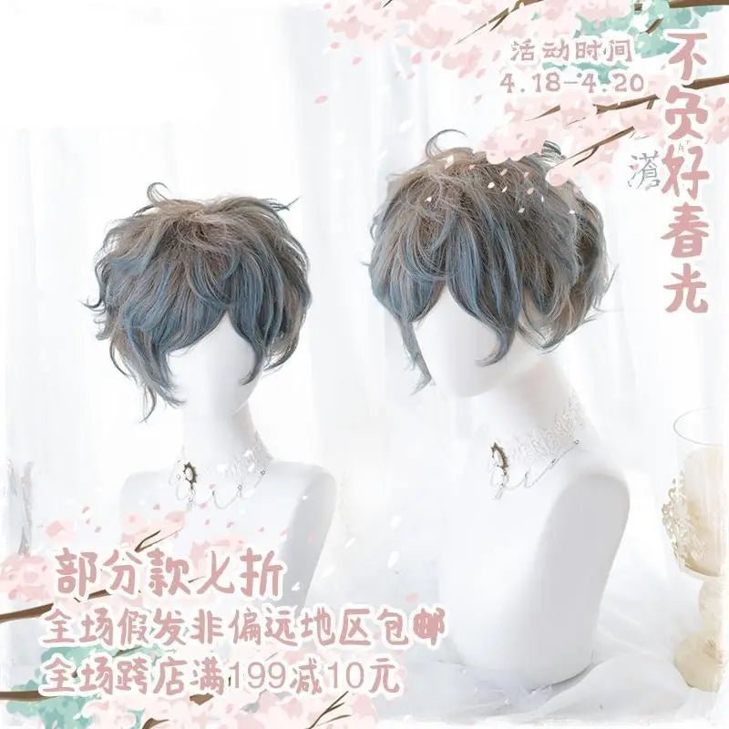 Dirty Blond Short Hair Lolita Wig with Androgynous Flair - Cosparty