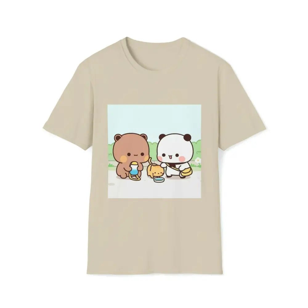Dudu Bubu Feeding Cat T-Shirt for Casual Wear and Fans - Cosparty