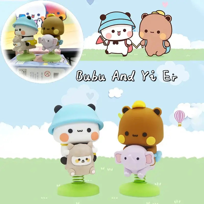 Dudu & Bubu Riding Figurines for Fans and Collectors - No Little Wings / 2 Pcs