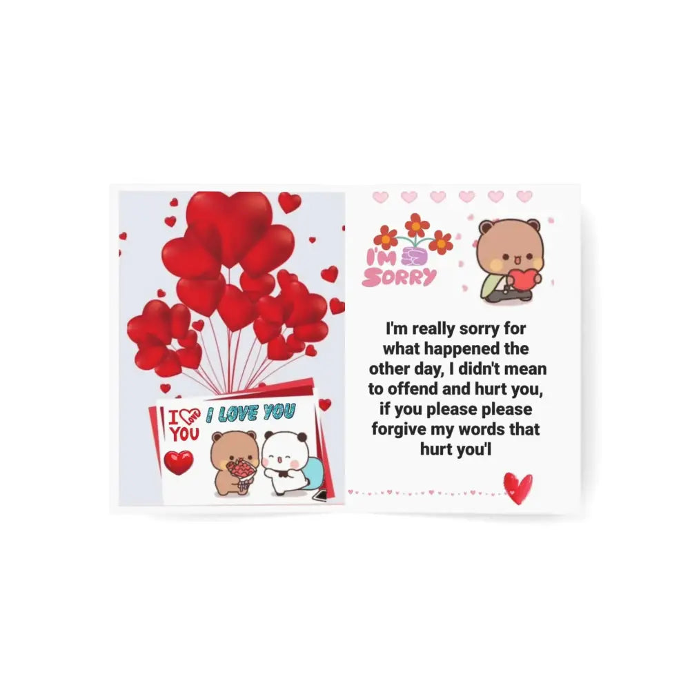 Dudu & Bubu Sorry Card on High-Quality Cardstock for Heartfelt Apologies - Paper products