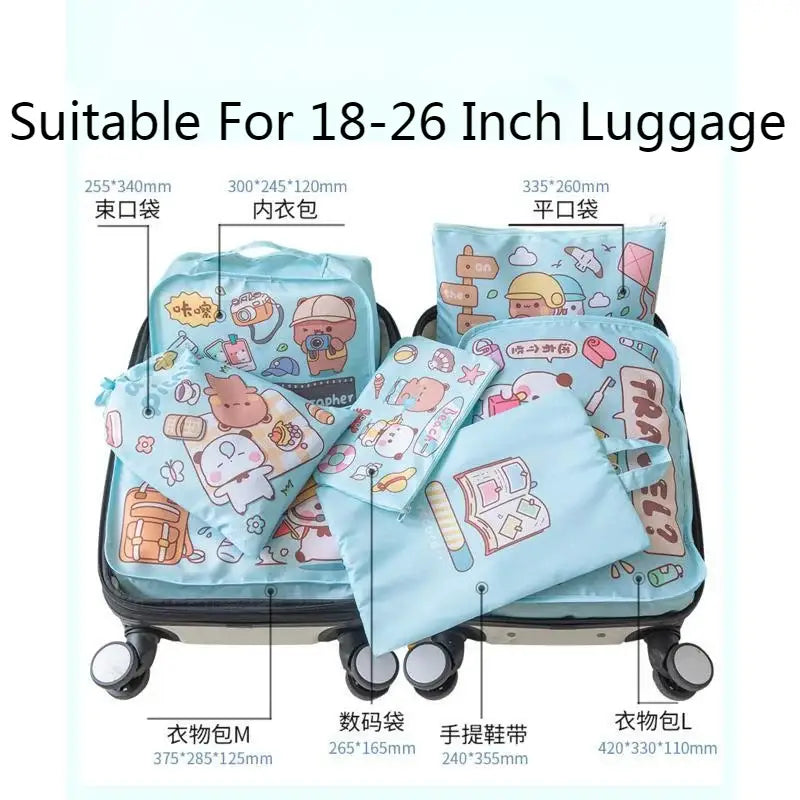 Dudu & Bubu Travel Storage Bag 7 Piece Set.