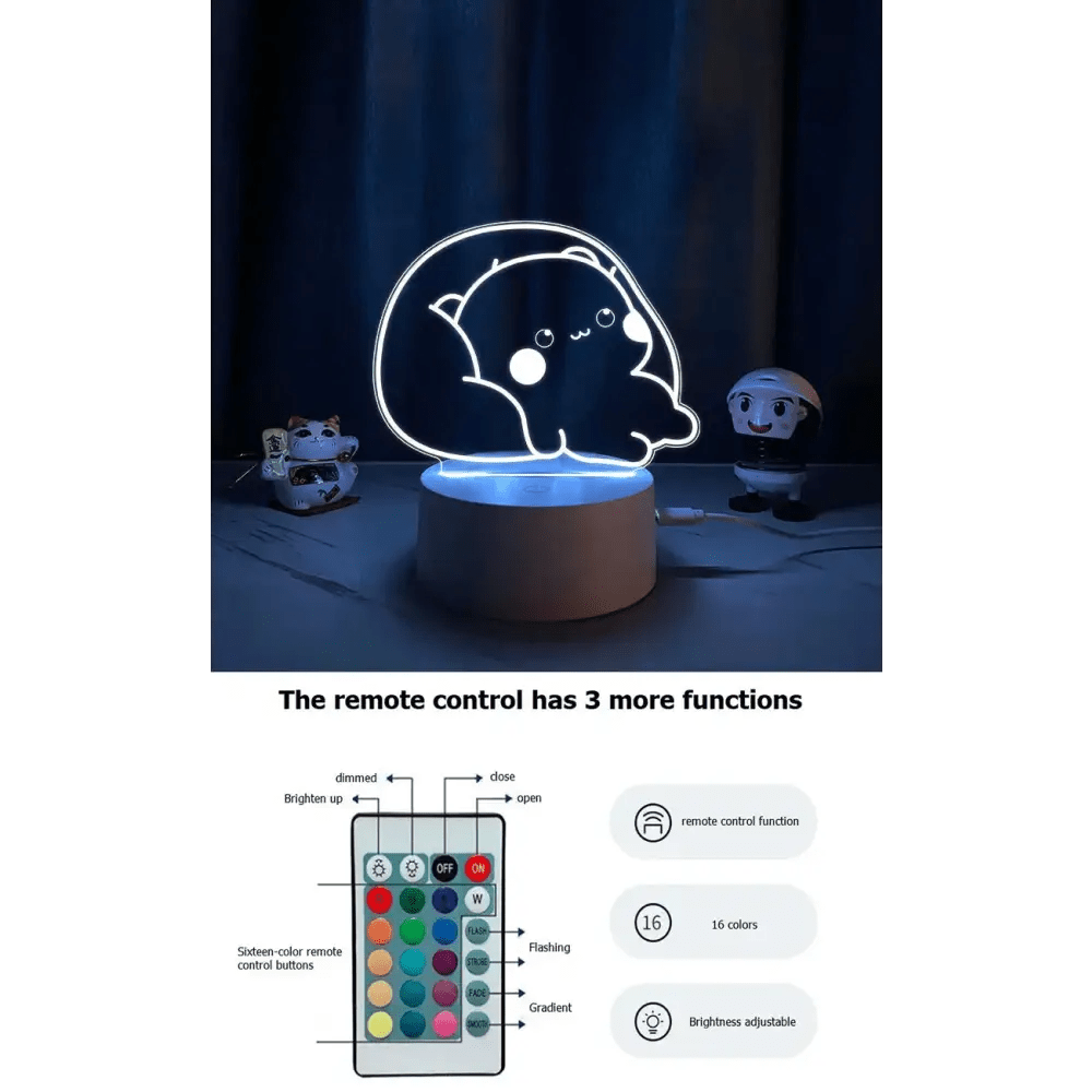 Dudu Night Light with 16 Colour Options for a Playful Glow - Cosparty