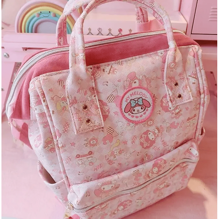 Durable Pink Bunny Backpack for Kawaii Collection Products Melody - Rucksack - Cosparty