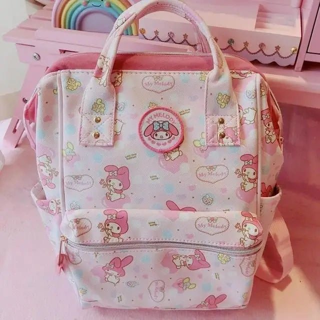 Durable Pink Bunny Backpack for Kawaii Collection Products Melody - Rucksack - Cosparty
