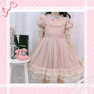 Dusty Pink Fairy Gown with Chiffon Ruffles and Puffed Sleeves - Cosparty