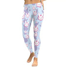 D.va Overwatch Leggings with Play To Win Bunny Print in Pastel Blue - Cosparty