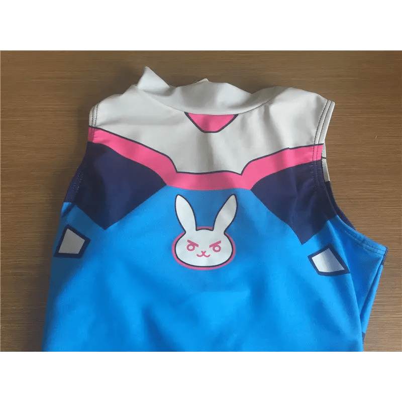 D.Va Overwatch One Piece Swimsuit with Built - in Bra Liner - Cosparty