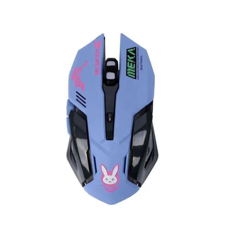 D.Va Pink Blue Ergonomic Gaming Computer Mouse Org InStock for Gamers - Cosparty