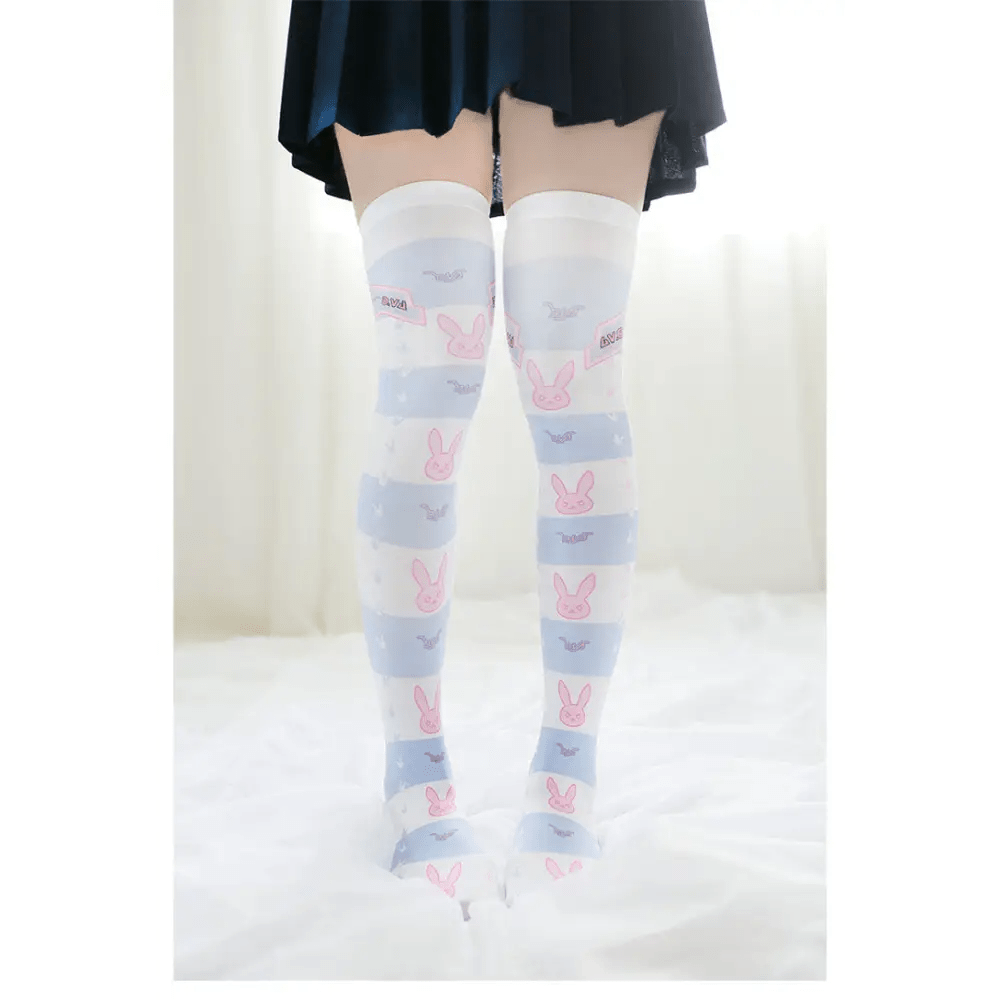 D.Va Thigh High Stockings for Overwatch Fans and Kawaii Gamers - Cosparty