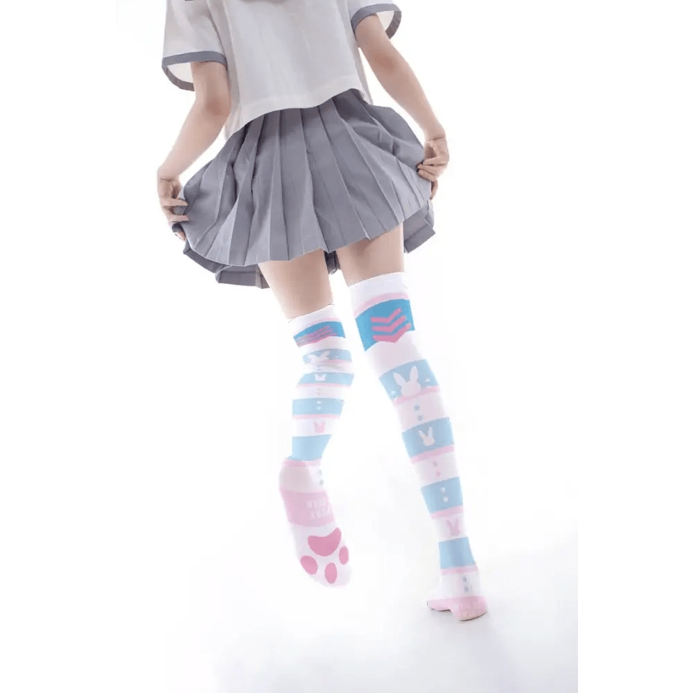 D.Va Thigh High Stockings for Overwatch Fans and Kawaii Gamers - Cosparty