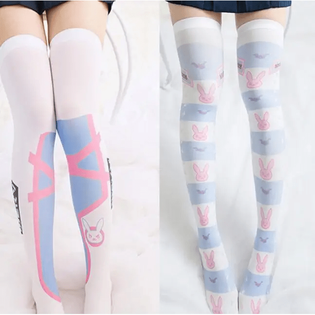 D.Va Thigh High Stockings for Overwatch Fans and Kawaii Gamers - Cosparty