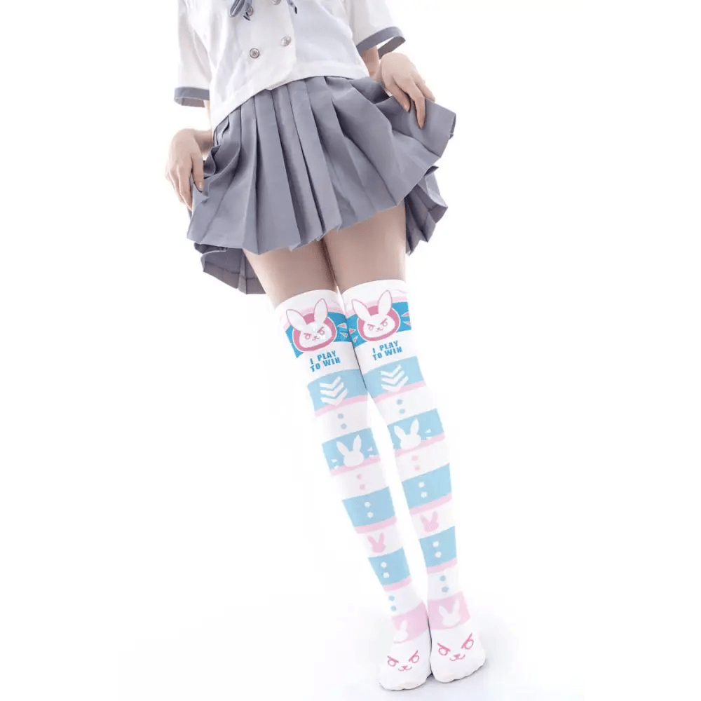 D.Va Thigh High Stockings for Overwatch Fans and Kawaii Gamers - Cosparty