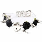 Edgy Floral Choker with Spiky Design and Heart Locket Key - Cosparty