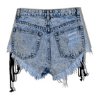 Edgy Lace - Up Jean Shorts for Summer Style - Cosparty