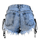 Edgy Lace - Up Jean Shorts for Summer Style - Cosparty