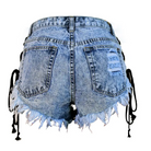 Edgy Lace-Up Jean Shorts for Summer Style - shorts