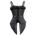 Edgy Punk Rock Corset with Pin Stripes and Lace Trim - Cosparty