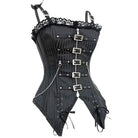 Edgy Punk Rock Corset with Pin Stripes and Lace Trim - Cosparty