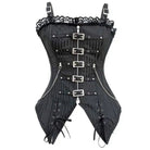 Edgy Punk Rock Corset with Pin Stripes and Lace Trim - Cosparty