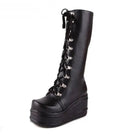 Edgy Punk Rock Knee High Boots for a Comfortable Fit Feet - Cosparty