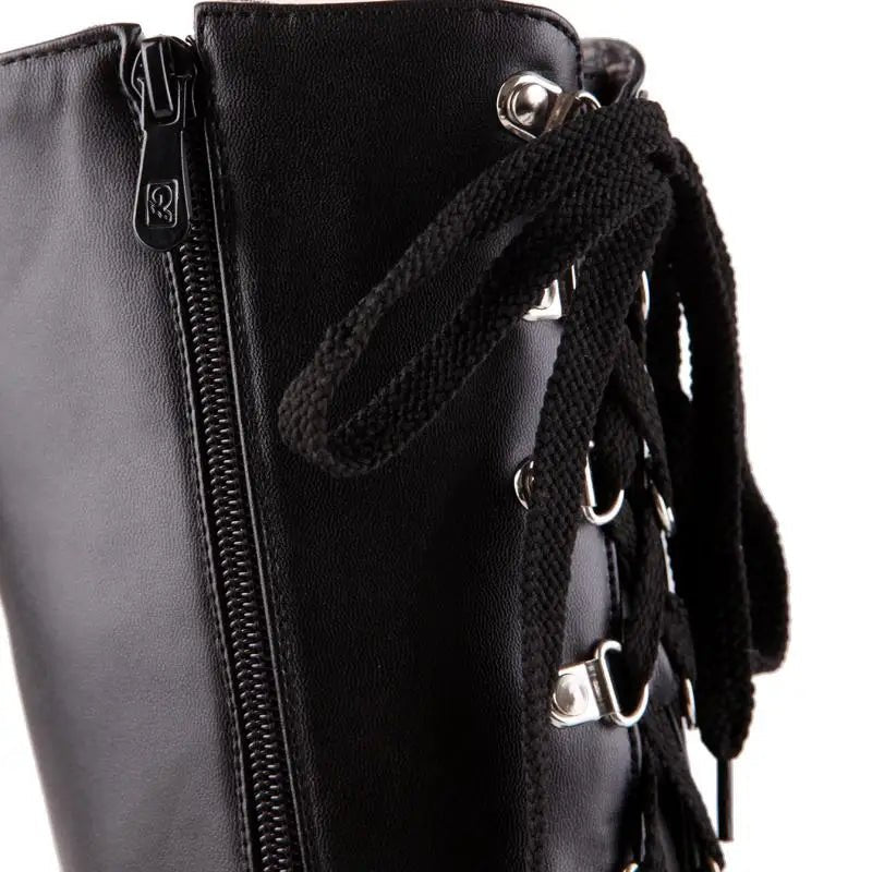 Edgy Punk Rock Knee High Boots for a Comfortable Fit Feet - Cosparty