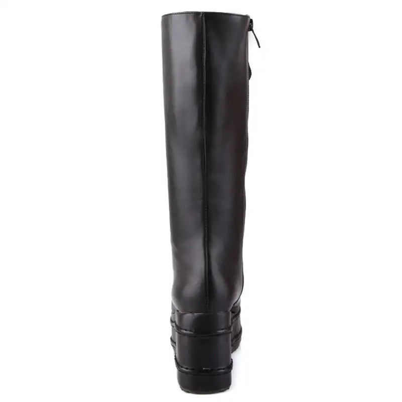 Edgy Punk Rock Knee High Boots for a Comfortable Fit Feet - Shoes