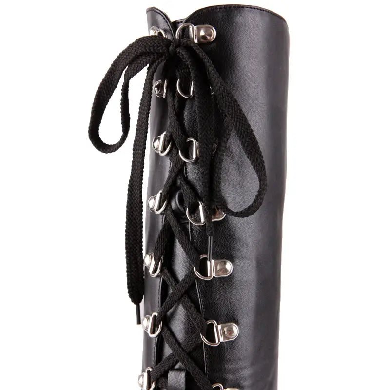 Edgy Punk Rock Knee High Boots for a Comfortable Fit Feet - Cosparty