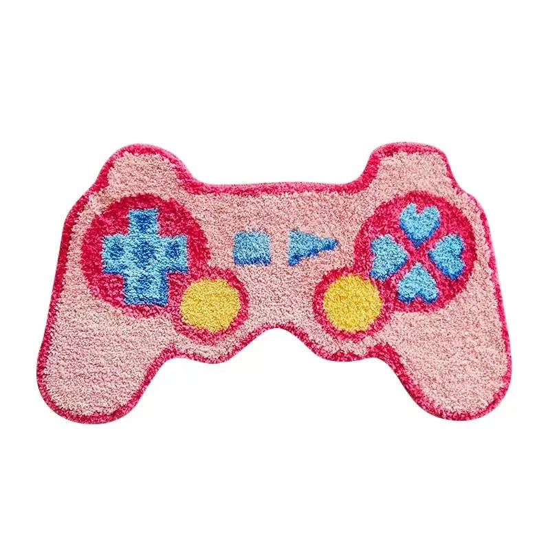 eGirl Gaming Area Rug with Gameboy Design in Pastel Colors - floor mat